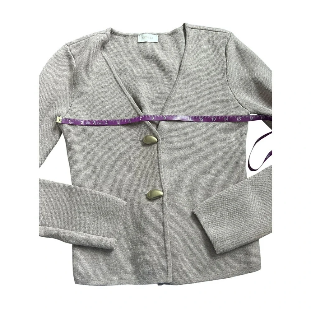 Meshki Velda Wide Sleeve Knit Cardigan Stone Marble Button Front V Neck XS - Picture 6 of 10